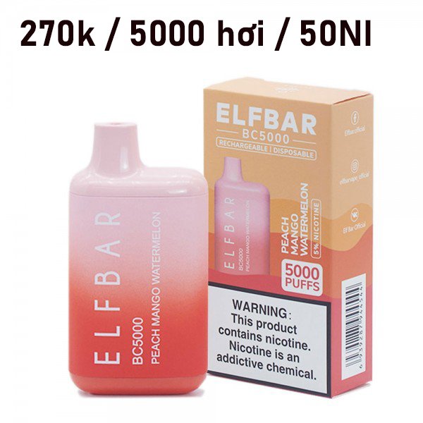 Elf Bar BC5000 Disposable Kit – Pod Hút 1 Lần 5000 Hơi