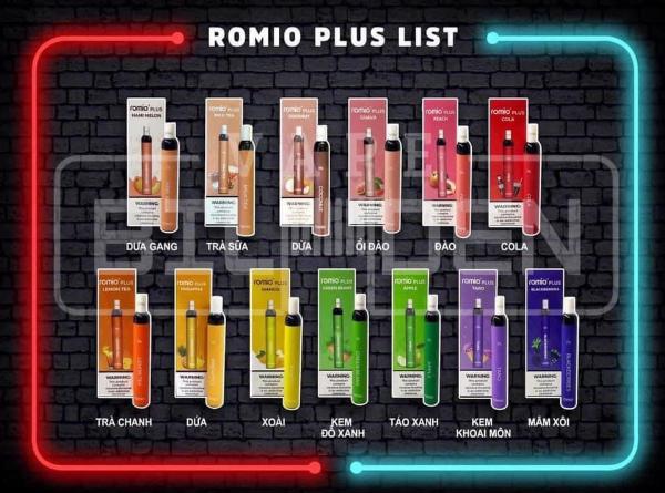 Thuốc Lá Điện Tử Pod Romio Plus - Disposable Romio Plus - Pod dùng một lần 600 hơi
